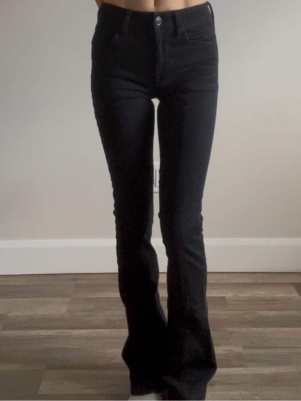 American Eagle skinny kick flare bootcut high waisted black jeans with seam